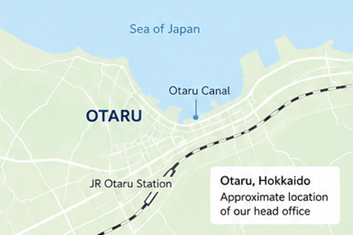 Map: Shintatsu head office in Otaru, Hokkaido
